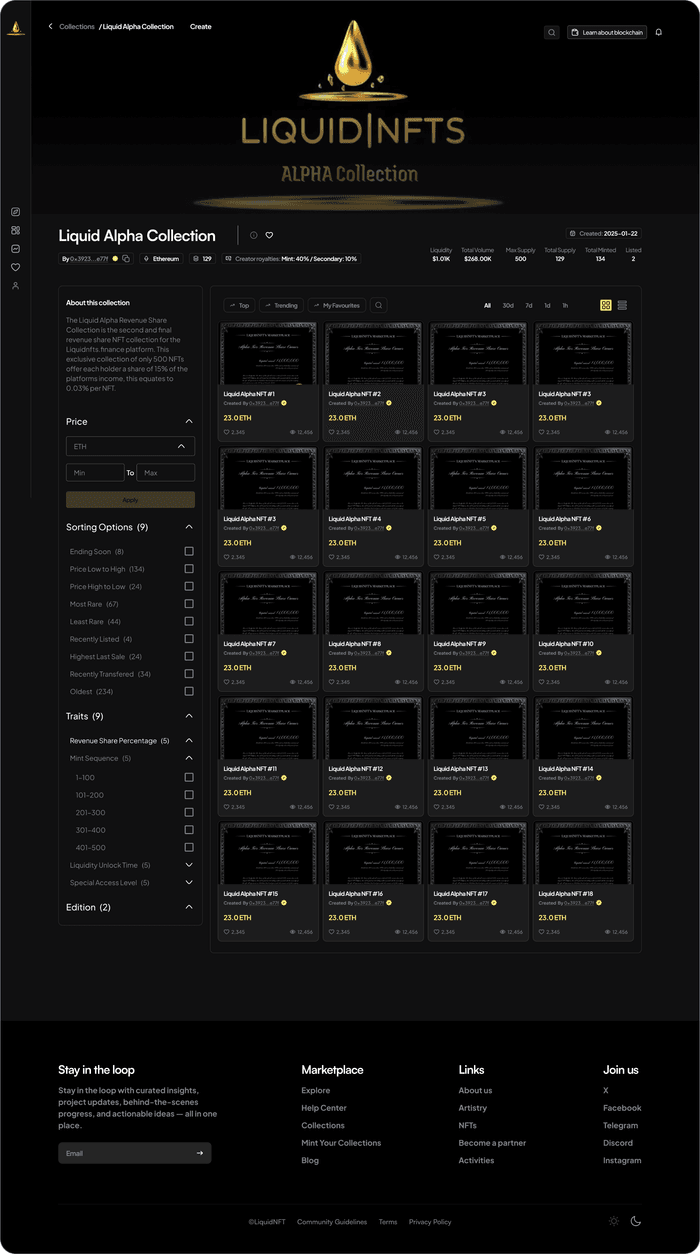 Old LiquidNFT collection page